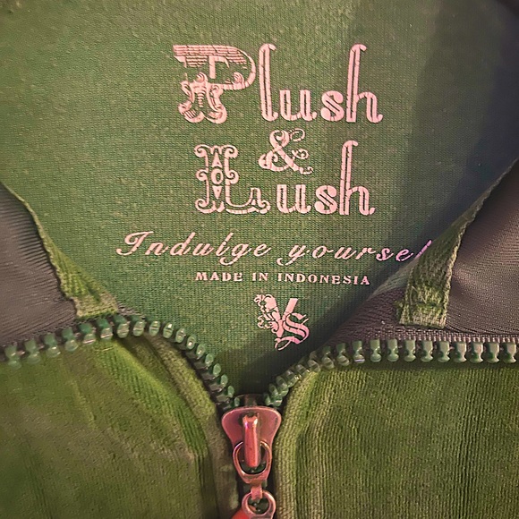 Victoria’s Secret Plush And Lush Green and Yellow Velour Tracksuit Y2K Medium - Picture 6 of 6